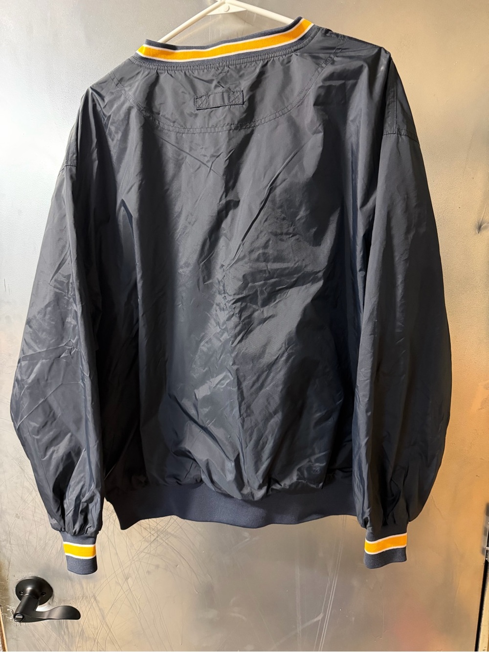 Port and Company Navy Windbreaker with Yellow & White Trim - Picture 4 of 4